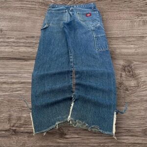 Baggy Wide Leg Carpenter Distressed Denim Jeans Y2K 30x30